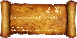 Latosinszky Ménrót névjegykártya